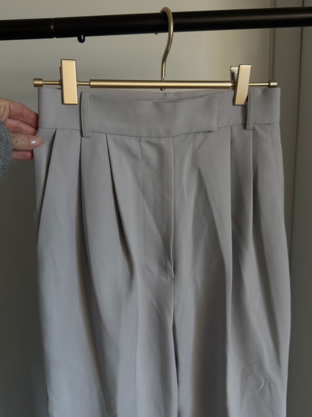 The Frankie Shop Light Gray Tailored Trousers